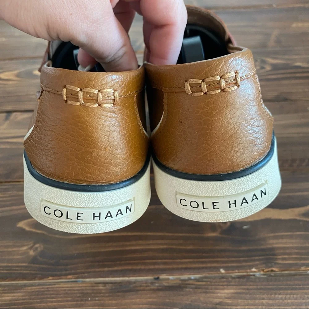 Cole Haan Nantucket Penny Loafer Genuine‎ Leather Caramel Brown Classic Size 7.5 - Picture 7 of 10